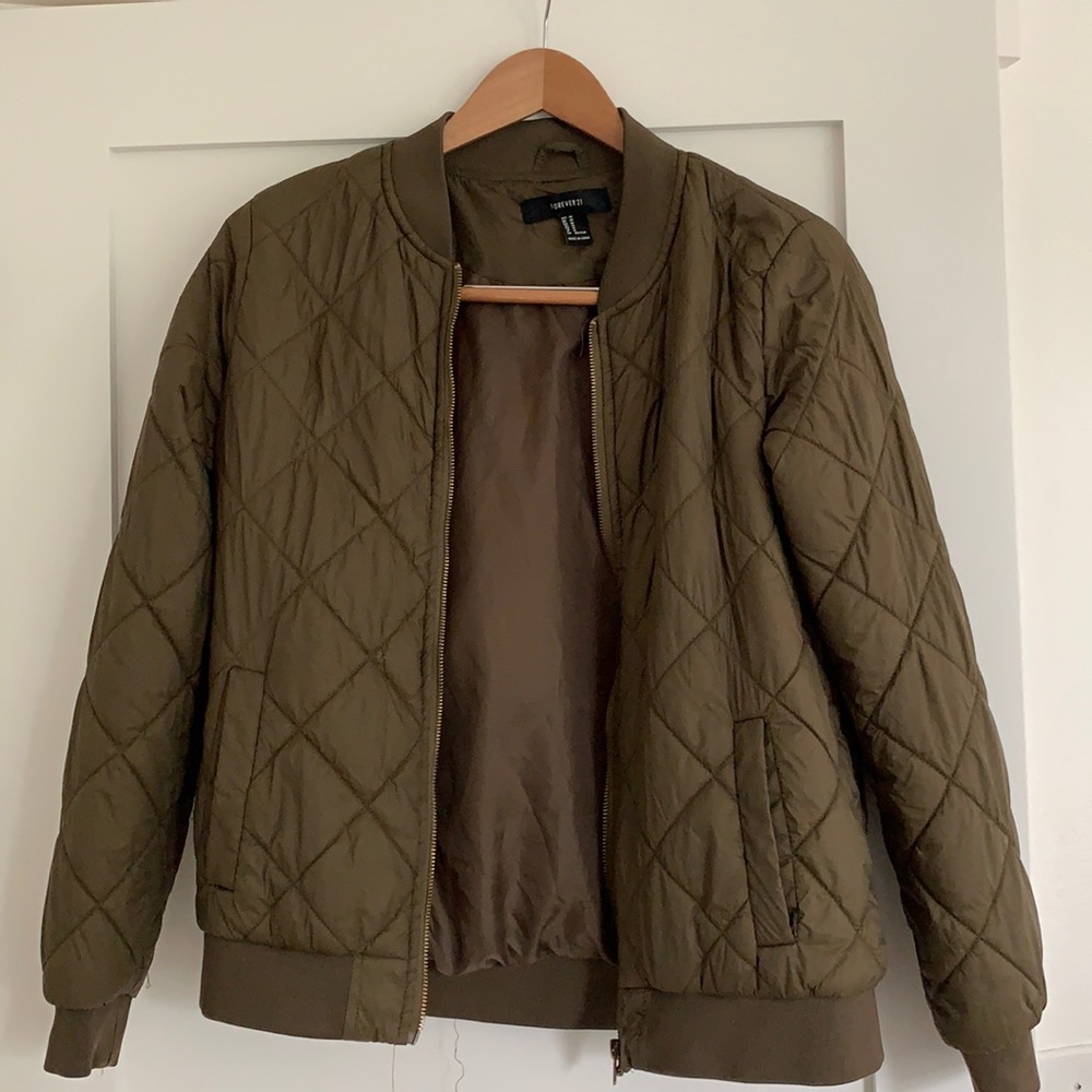 Olive Green Bomber Jacket